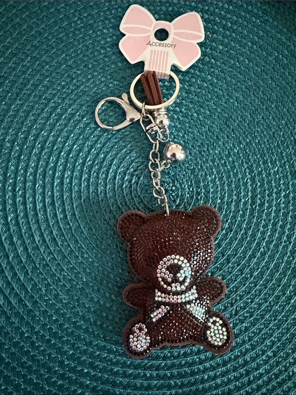 Brown Teddy Bear bag charm Keychain